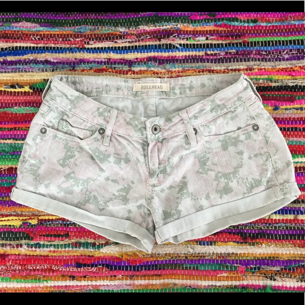 Floral Print Denim/Jean Shorts